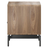 BDi Linq Nightstand in Natural Walnut, on white, 22" size