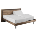 BDi Linq Up-Linq Bed in Natural Walnut, on white, King size