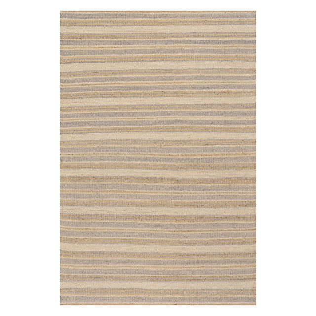 Dash & Albert Marn Striped Handmade Jute Rug in Sand, on white