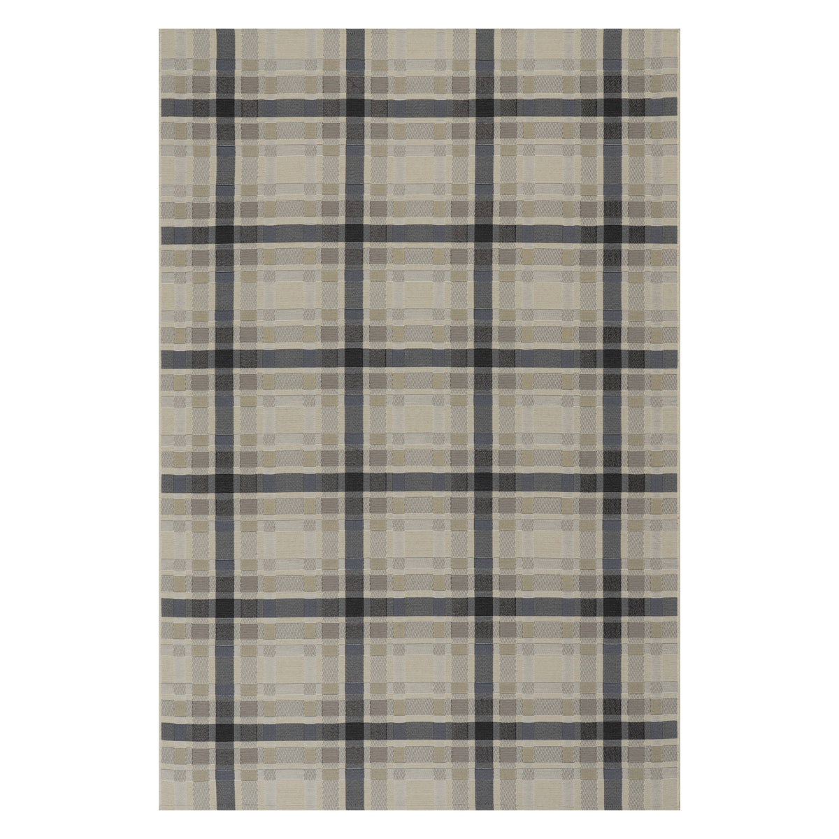 Dash & Albert Mesael Modern Plaid Indoor Rug in Blue, on white