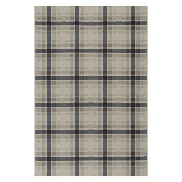 Dash & Albert Mesael Modern Plaid Indoor Rug in Blue, on white