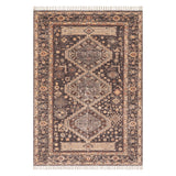 Dash & Albert Mire Vintage Handmade Cotton Rug in Eggplant, on white