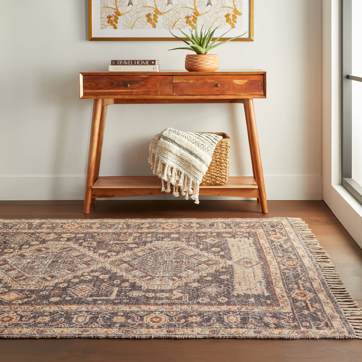 Dash & Albert Mire Vintage Handmade Cotton Rug in Eggplant, photo 2