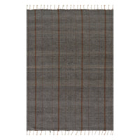 Dash & Albert Nare Striped Handmade Cotton Rug in Grey, on white