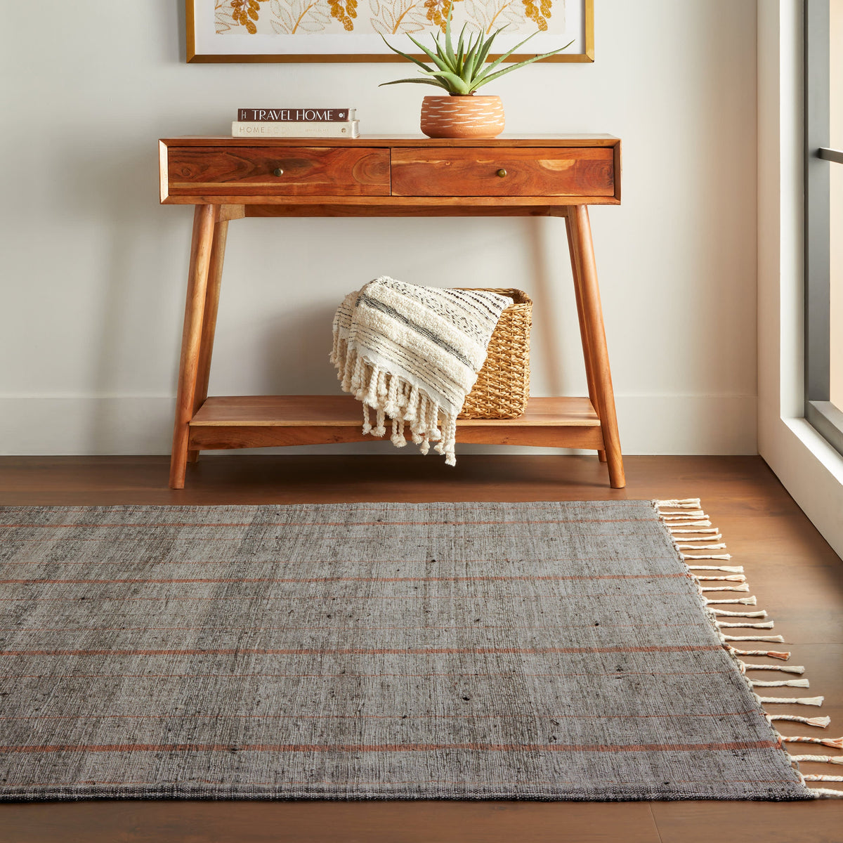 Dash & Albert Nare Striped Handmade Cotton Rug in Grey, photo 2