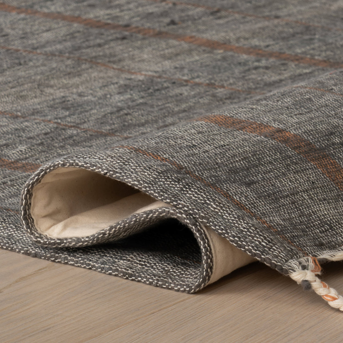 Dash & Albert Nare Striped Handmade Cotton Rug in Grey, photo 6