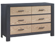 Graphite Oak with Natural Oak | Rustico Moderno Double Dresser | Valley Ridge Furniture