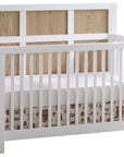 White Brushed Oak with Natural Oak | Rustico Moderno 5-in-1 Convertible Crib Valley Ridge Furniture