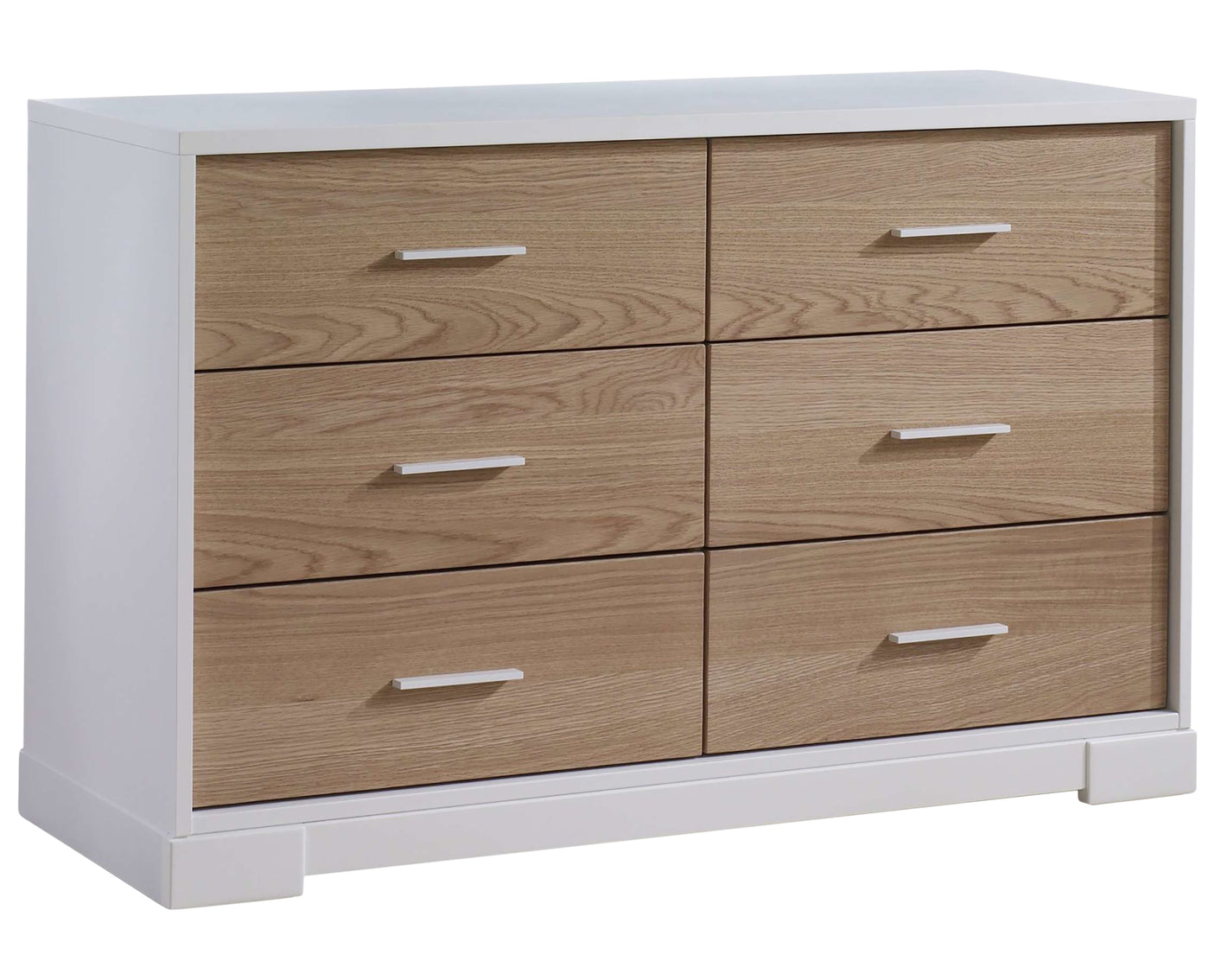 White Birch with Natural Oak Veneer | Vibe Double Dresser | Valley Ridge Furniture