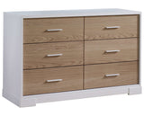 White Birch with Natural Oak Veneer | Vibe Double Dresser | Valley Ridge Furniture