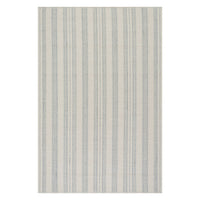 Dash & Albert Nexel Striped Farmhouse Rug in Blue, on white