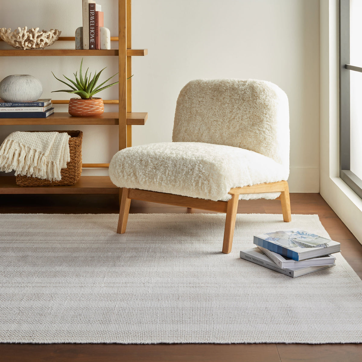 Dash & Albert Nexel Striped Farmhouse Rug in Tan, photo 2