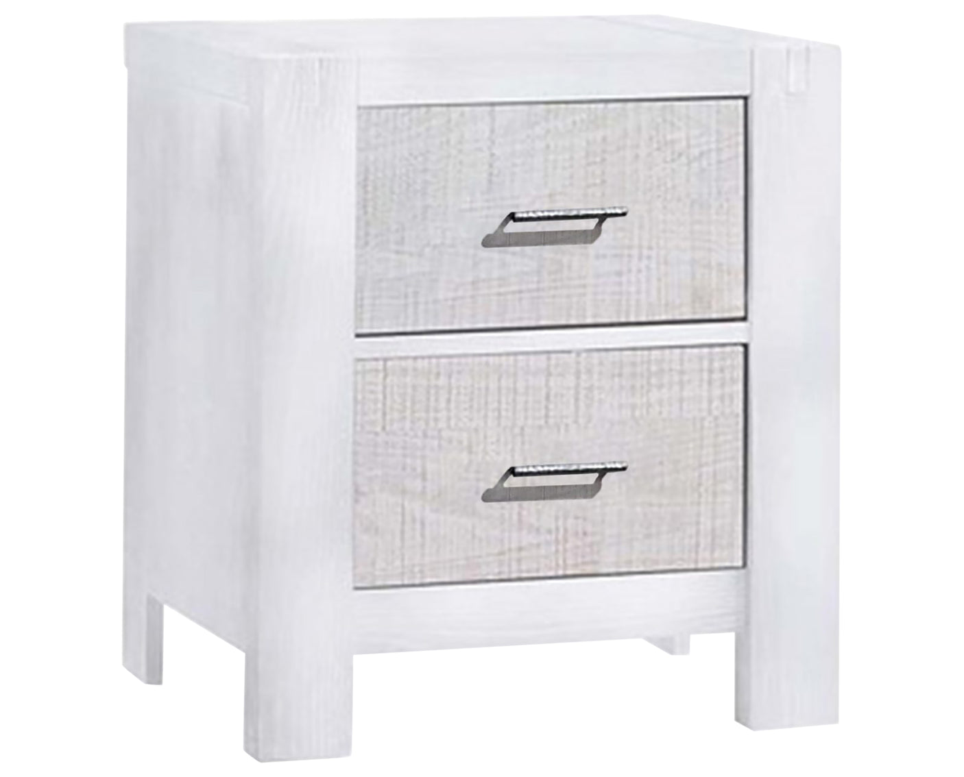 White Brushed Oak with White Bark Oak | Rustico Moderno Nightstand | Valley Ridge Furniture