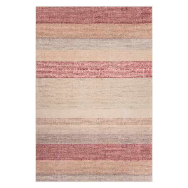 Dash & Albert Noa Modern Striped Washable Rug in Multicolour, on white