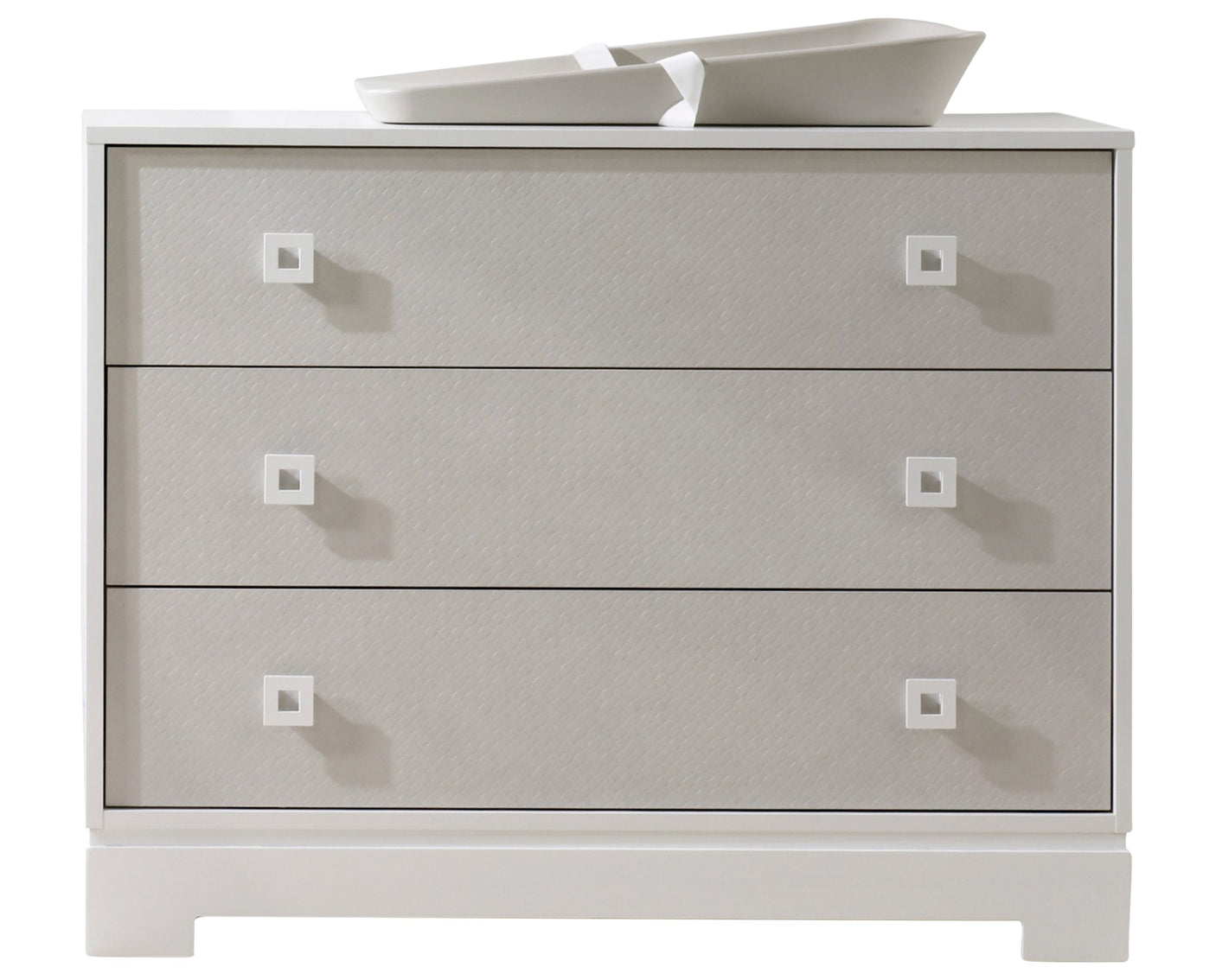 White Wood with Mosaic Laminate | Olson Crib & Dresser Set | Valley Ridge Furniture