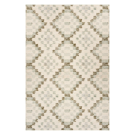 Dash & Albert Orzalla Southwestern Diamond Washable Rug in Green, on white