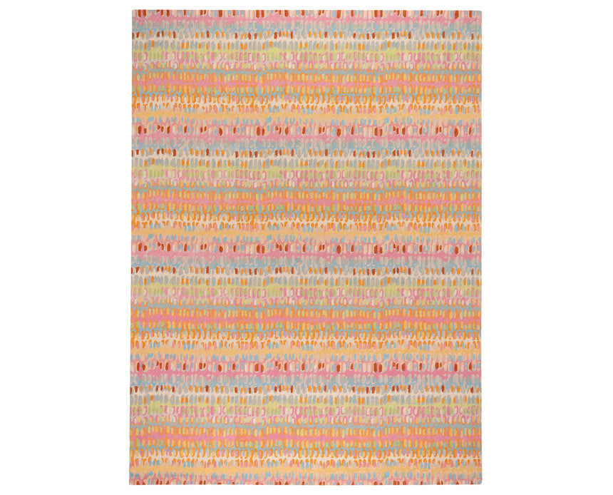 Rug with a paint chip pattern on a plain background