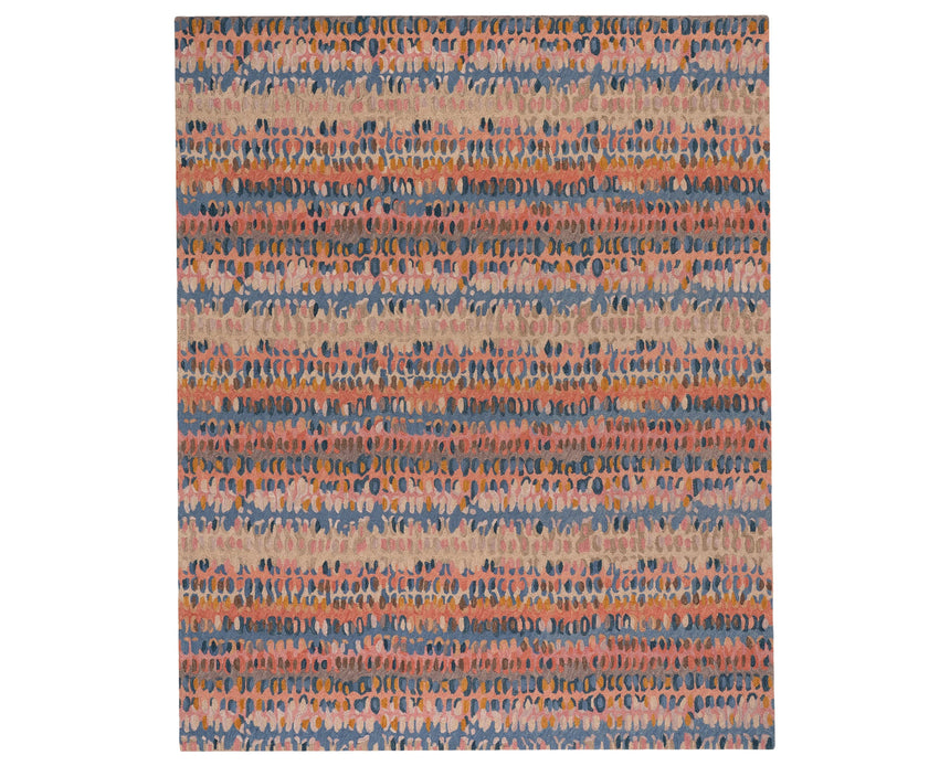 Rug with paint chip pattern on a plain background