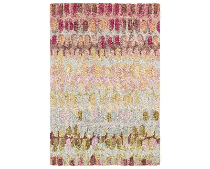 Rug with a paint chip pattern on a plain background