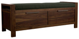 West Bros Phase Bench in 80 Walnut, with Ballad 059 upholstery, on white