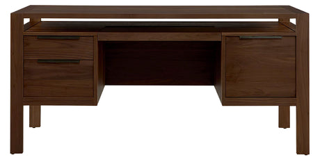West Bros Phase Executive Desk in 80 Walnut, on white