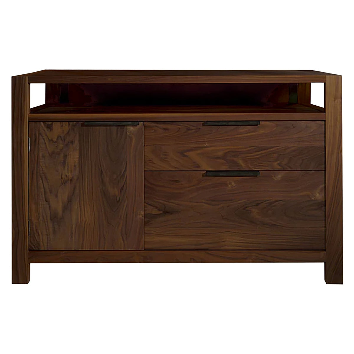 West Bros Phase File Credenza in 80 Walnut, on white