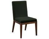 West Bros Phase Parson Style Side Chair in 80 Walnut, with Ballad 059 upholstery, on white