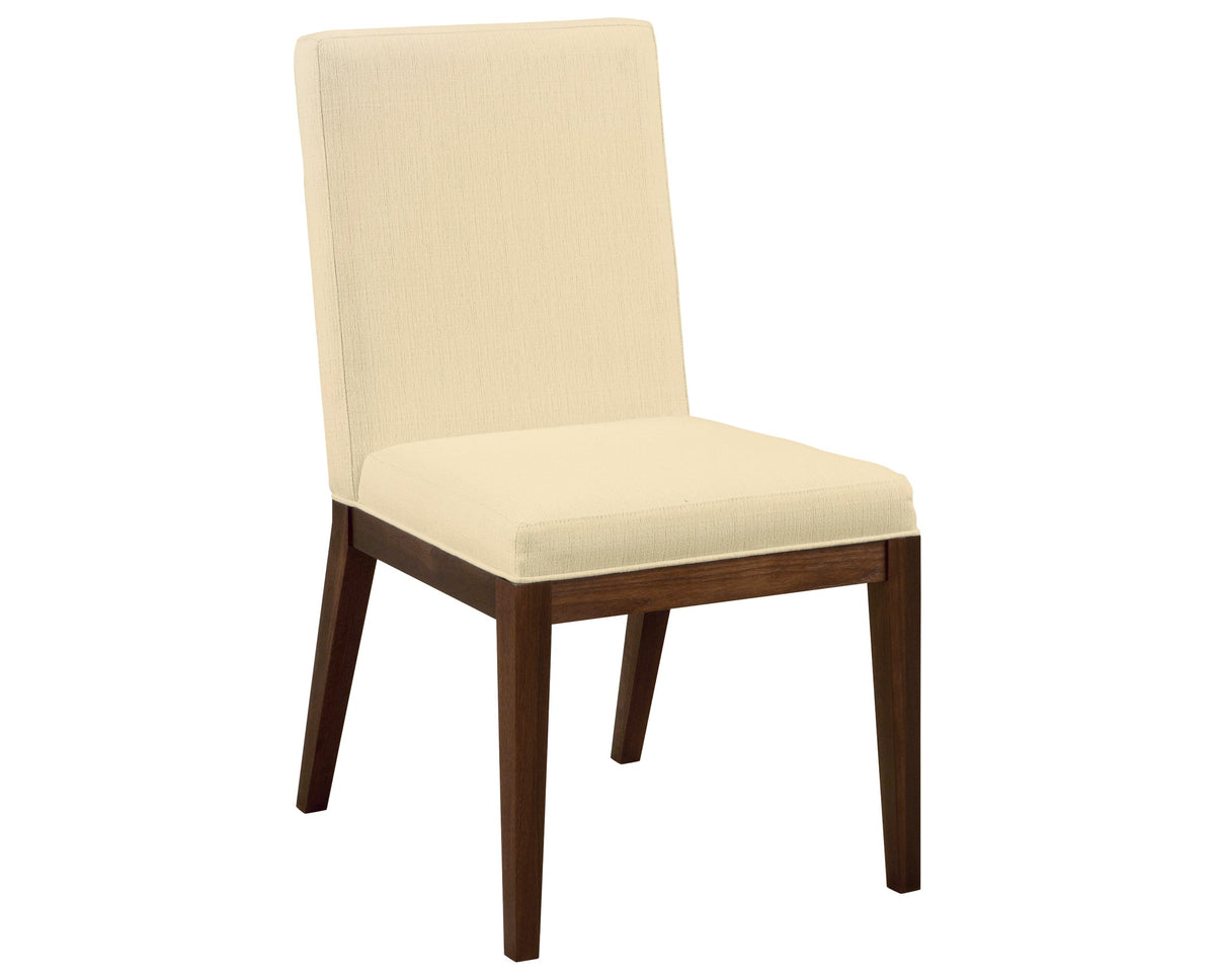 West Bros Phase Parson Style Side Chair in 80 Walnut, with Neil 020 upholstery, on white