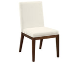 West Bros Phase Parson Style Side Chair in 80 Walnut, with Wonderful 010 upholstery, on white