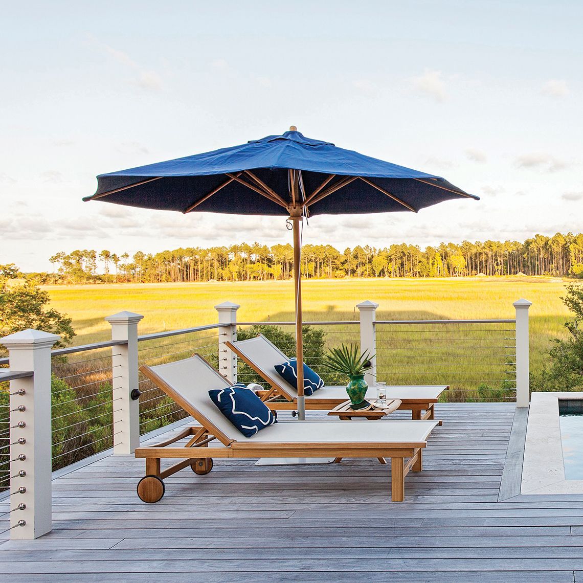 St. Tropez Adjustable Chaise Lounge with Wheels