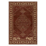 Dash & Albert Quenl Vintage Handmade Wool Rug in Red, on white