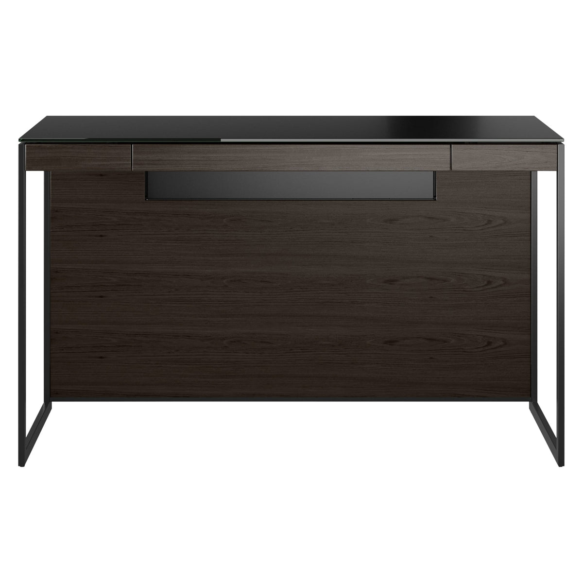 BDi Sequel 20 6103 Compact Laptop Desk in Charcoal Stained Ash, on white, Black frame colour