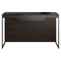 BDi Sequel 20 6103 Compact Laptop Desk in Charcoal Stained Ash, on white, Black frame colour