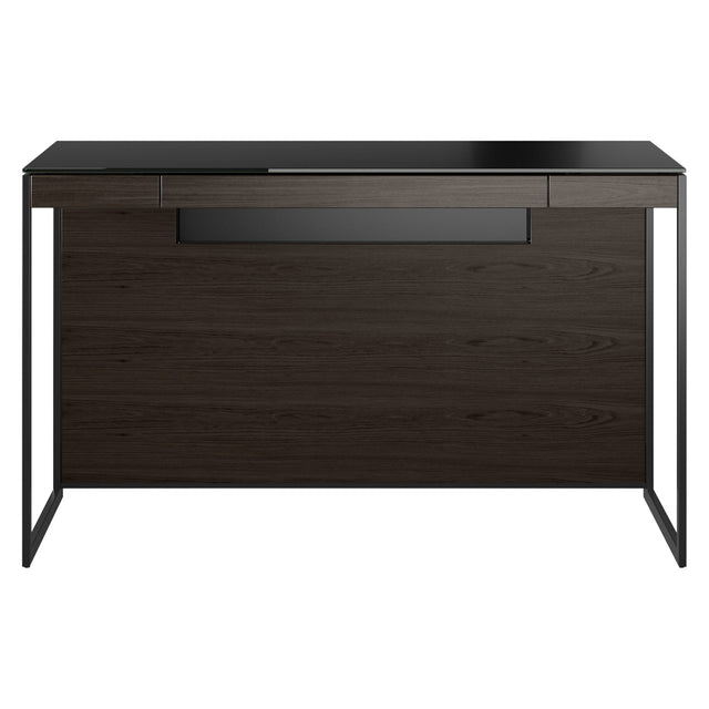 BDi Sequel 20 6103 Compact Laptop Desk in Charcoal Stained Ash, on white, Black frame colour