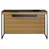 BDi Sequel 20 6103 Compact Laptop Desk in Natural Walnut, on white, Black frame colour