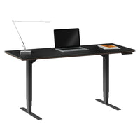 BDi Sequel 20 Sit + Stand Desk in Charcoal Stained Ash, on white