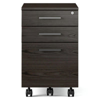 BDi Sequel 20 6107 Mobile File Cabinet in Charcoal Stained Ash, on white