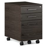BDi Sequel 20 6107 Mobile File Cabinet in Charcoal Stained Ash, on white