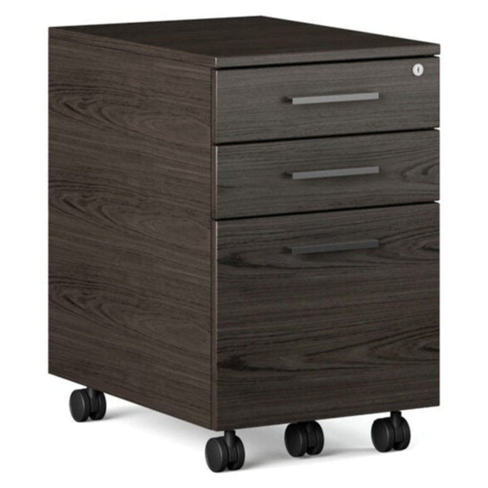 BDi Sequel 20 6107 Mobile File Cabinet in Charcoal Stained Ash, on white