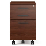 BDi Sequel 20 6107 Mobile File Cabinet in Chocolate Stained Walnut, on white