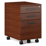 BDi Sequel 20 6107 Mobile File Cabinet in Chocolate Stained Walnut, on white