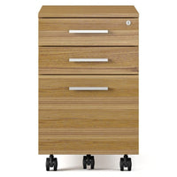 BDi Sequel 20 6107 Mobile File Cabinet in Natural Walnut, on white