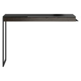 BDi Sequel 20 6112 Desk Extension in Charcoal Stained Ash, on white, Black metal colour