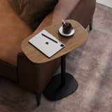 BDi Serif 1045 Adjustable Side/Laptop Table in Natural Walnut, in a room setting