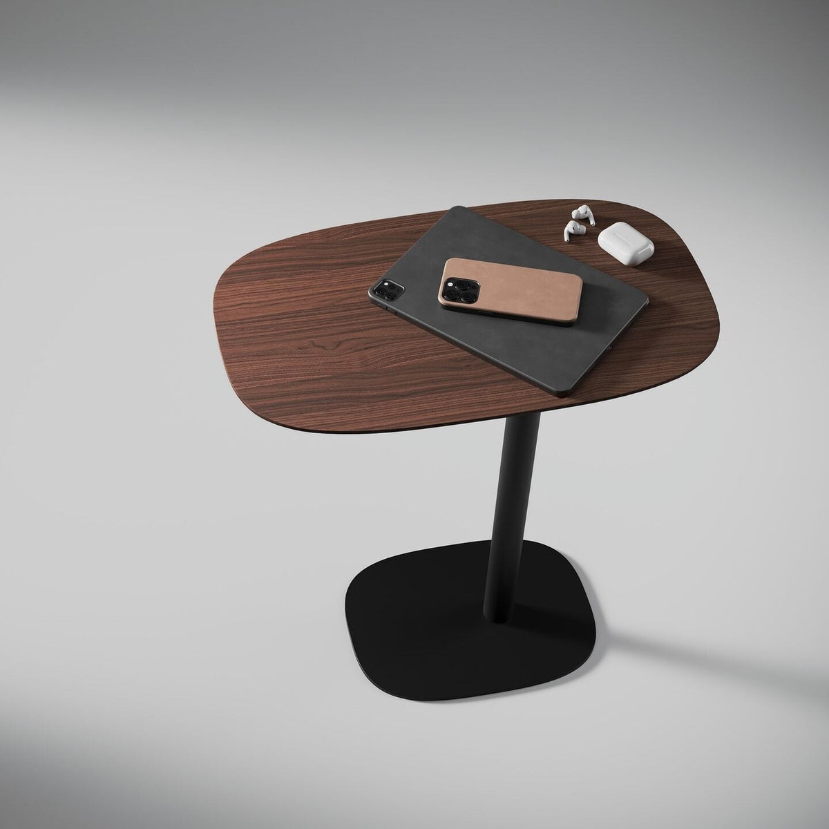 BDi Serif 1045 Adjustable Side/Laptop Table in Chocolate Stained Walnut, in a room setting
