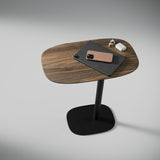BDi Serif 1045 Adjustable Side/Laptop Table in Natural Walnut, in a room setting