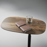 BDi Serif 1045 Adjustable Side/Laptop Table in Natural Walnut, in a room setting