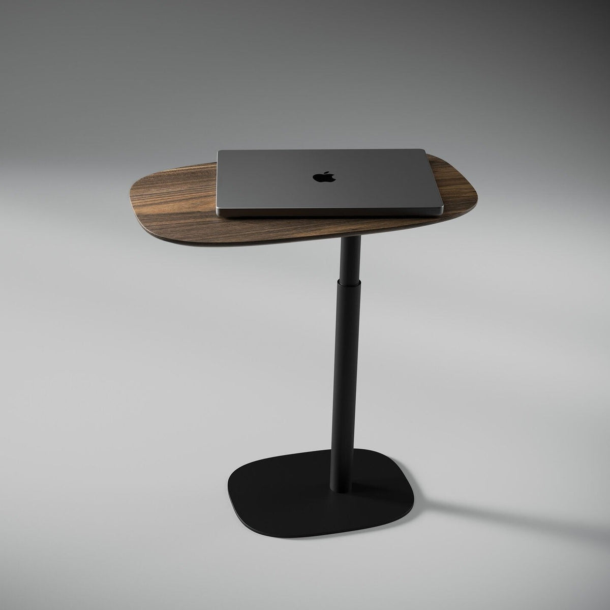 BDi Serif 1045 Adjustable Side/Laptop Table in Natural Walnut, in a room setting