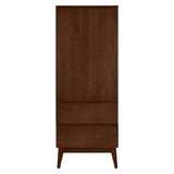 West Bros Serra Dressing Tower in 80 Walnut, with wood drawer fronts, on white