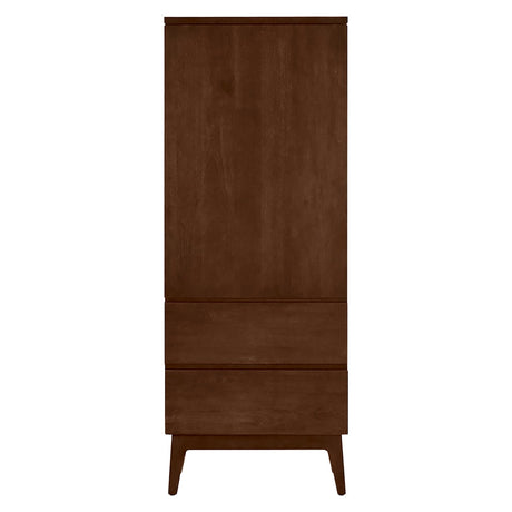 West Bros Serra Dressing Tower in 80 Walnut, with wood drawer fronts, on white